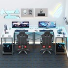 L-shaped Corner Computer Desk With Storage Pocket   Wooden Home Office   Gaming