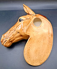 Vintage Ceramic Horse Head Wall Plaque - Rustic Farmhouse Equestrian Decor