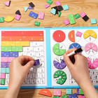 Children Magnetic Fraction Learning Math Toys Wooden Fraction Book Set Parish Te