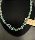 Nos Native American Turquoise Nugget Silver Bead Necklace 20    Az Estate  08