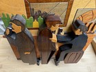 Vintage Irish Wood Folk Art Pub Bar Scene Puckane Ireland Hand Cut   Painted Euc