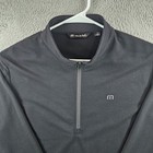 Travis Mathew Mens Xl Black 1 4 Zip Pullover Golf Performance Shirt Mock Neck