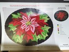 Vtg Poinsettia Latch Hook Rug Kit  37x28    Mary Maxim Original Box Christmas 