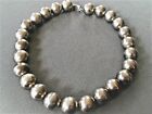 Old Heavy Southwestern Style Large Sterling Silver 3 4  Bead Necklace 21   162g 