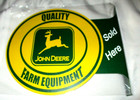 John Deere Farm Equipment - Double-sided Imprint Metal Flange Sign  4y New