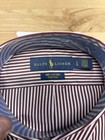 Nwt Polo Ralph Lauren Burgundy Striped Long Sleeve Dress Shirt Button Down Large