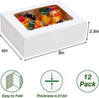 12pcs 8x6x2 5 Inches Bakery Boxes With Window  Cookie Boxes For Chocolate Strawb