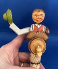 Vintage Wine Cork Bottle Stopper Mechanical Man Tipping Hat Germany