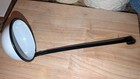 Vintage White And Black Enamelware 15  Ladle Water Dipper Enamel Coated Metal