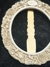 Vintage Chinese Asian Carved Oval Picture Frame With Easel Back
