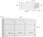 9 Drawer Dresser Chest Of Drawers  Modern White Dresser For Bedroom  63    Wide Dr