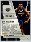 2019-20 Panini Prizm  7 Zion Williamson Emergent