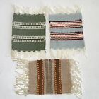 Vintage Tejidos Rio Bravo Miniature Serapes Hand Woven In Mexico Set Of 3