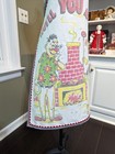 Vtg 100 cotton usa White Full Bib Apron W cute Cooking Couple new Border Trims