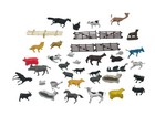 Vintage 35pc Farm Animal Figurines Set Plastic Toy Animals W  Fences