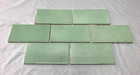 Antique Vintage Lot 50 Ceramic Jadeite Green Thick Subway Tile 3x6 Old 1642-24b
