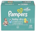 Pampers Pampers Baby-dry Diapers Size 1 120 Count  120 Count