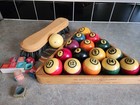 Vintage Brunswick Centennial Billiard Pool Balls Complete Set W Rack And Extras