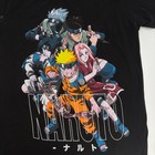 Naruto Team 7 Anime Graphic Tee Black Distressed Y2k Streetwear S