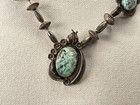 Vintage Old Pawn Navajo Sterling Silver And Turquoise Necklace