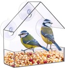 Bird Feeder  Clear Window Outside Hanging Bird Feeder House With Suction Cup Us