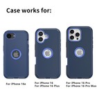 For Iphone 16e Phone Case Heavy Duty Rugged Shockproof 3-layer Protective Cover
