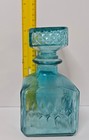Mcm Decorative Decanter Decor Aqua Blue Pressed Glass