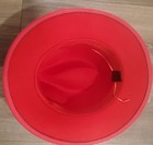 Red Felt Wide Brim Fedora Hat  One Size  Solid - Women   s Casual Party