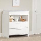 South Shore Engineered Wood Changing Table With Drawers Storage In White