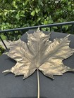 Vintage Handmade Brass Maple Leaf Wood Wall Plaque Rustic Wall Hanging Leaf 7 
