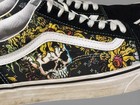 Vans Old Skool Skull Floral Print Black Suede Men   s 10 5 Women   s 12