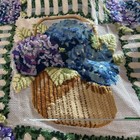 Vintage 2001 Erica Wilson Needlepoint Pillow Kit Nantucket Basket Hydrangeas 16   