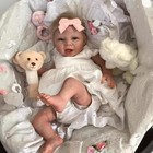  22   Reborn Baby Girl Doll     Realistic Soft Silicone Newborn Toddler Doll With