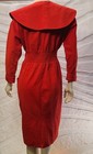 Vtg 80s Jewel Stud Snaps Western Retro Rock Red Soft Twill Midi Dress 7 8 U s a 