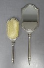 Sterling Silver Lot 2 Antique Vanity Set pr Mirror Brush Long Handle No Mono