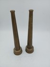 Lot Of 2 Vintage Brass Fire Hose Nozzle Tips W  Threaded Base 8  Firefighting