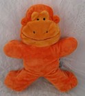 Russ Bendzies Monkey Orange Bendable Flat Bends 13  Plush Stuffed Toy Vintage