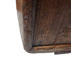 Primitive Antique Wooden Rice Bucket Wood Handmade Handle Large Brown Square