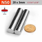 50pcs Super Strong 20mm X 3mm N50 Round Disc Rare Earth Neodymium Magnet Us