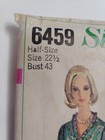 Dress Sheath 22 1 2 Simplicity 6459 Sewing Pattern Vtg V Neck Straight Collared