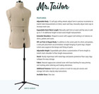 Mr  Tailor Adjustable Male Dress Form  Men s Sizes Us M-xl  Sewing Mannequin Wit