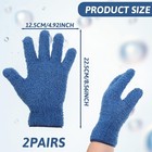 2 Pairs Microfiber Plant Dusting Gloves  Water Blue   Dark Blue Kitchen Indoor G
