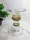 Single Glass Pillar Candle Holder 6 5    Rhinestone Bands Wedding celebrations