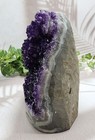 Large Natural Amethyst Geode Cluster  Polished Sides  Uruguay Deep Purple 5  Ibs