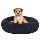 Warm Pet Dog Bed Soft Long Plush Kennel Round Fluffy Cat Mat Sofa House 