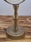 Vtg Mcm Clear Gold Glitter Lucite Dual Sided Swivel 11   Vanity Stand Mirror 4x