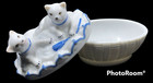 New Cat Porcelain Trinket Box Blue   White Midwest Of Cannon Falls 4 5   