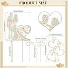 Spiareal 4 Pcs Wedding Cake Topper Mr And Mrs Rhinestone Bride And Groom Love   