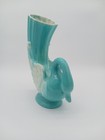 Royal Haeger R519 Aqua Blue Usa Porcelain Swan Vase Mid Century Modernism 11 5  