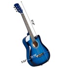 Blue 38-inch Acoustic Guitar With Picks  Strings  Capo  Case  Tuner  And Strap